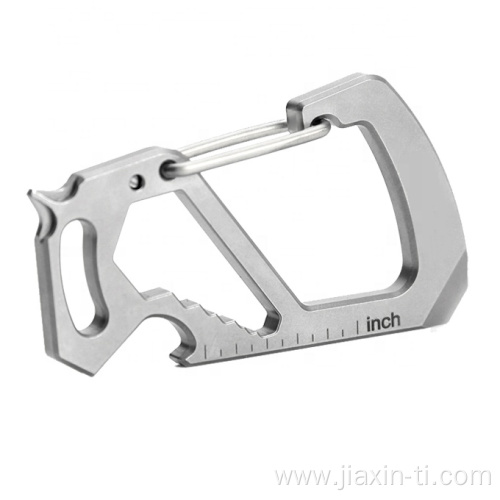 Bottle Opener EDC Pocket Tool Gr5 Titanium Carabiner